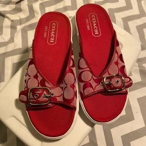 Red COACH Sandals - Size 10